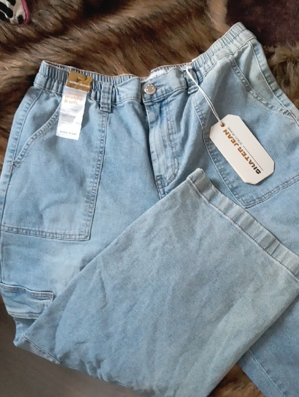 Relaxed Light Blue Women’s Jeans — Elastic Waist Casual Fit